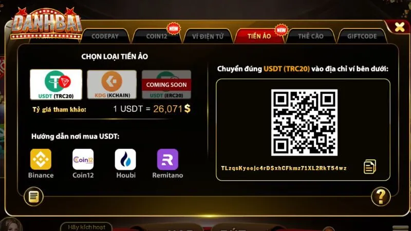 nạp tiền Hitclub Hướng dẫn gửi tiền Hitclub bằng tiền ảo